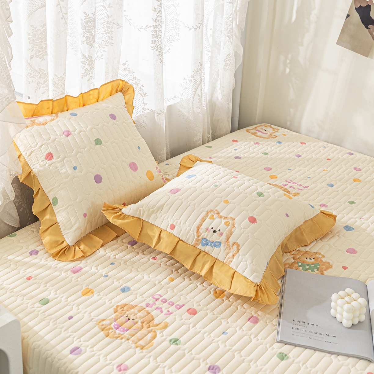 91家纺网 家纺一手货源 找家纺 美优兰 2025新款全棉防滑榻榻米炕垫纯棉床盖三件套 哈基米