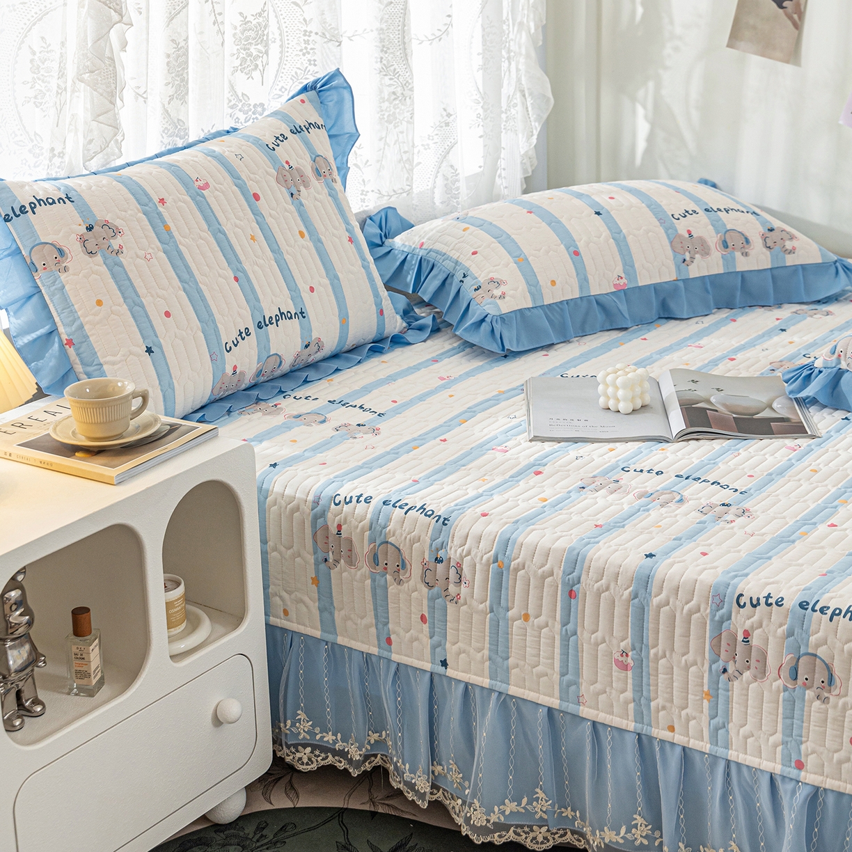 91家纺网 家纺一手货源 找家纺 美优兰 2025新款全棉防滑榻榻米炕垫纯棉床盖三件套 米洛