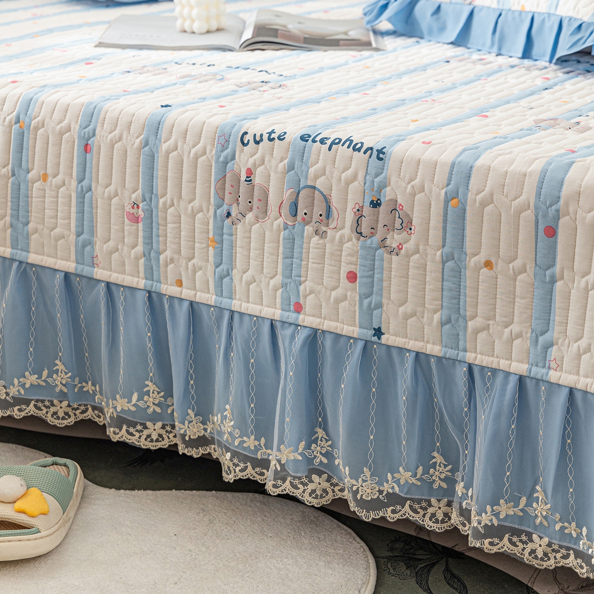 91家纺网 家纺一手货源 找家纺 美优兰 2025新款全棉防滑榻榻米炕垫纯棉床盖三件套 米洛