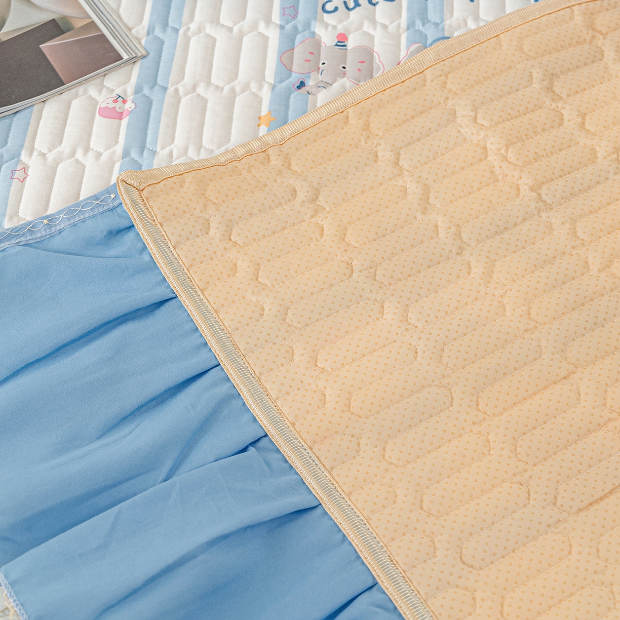 91家纺网 家纺一手货源 找家纺 美优兰 2025新款全棉防滑榻榻米炕垫纯棉床盖三件套 米洛