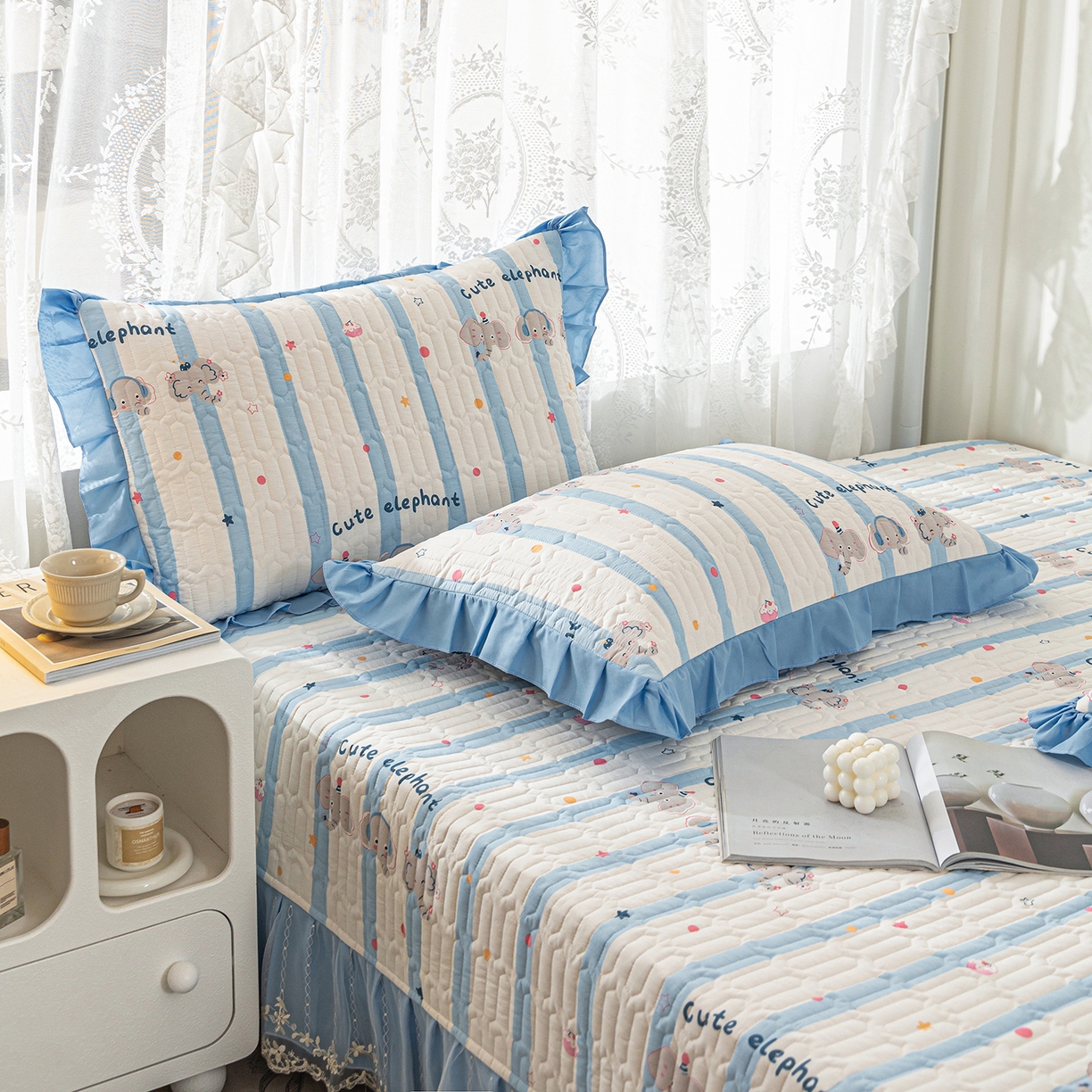 91家纺网 家纺一手货源 找家纺 美优兰 2025新款全棉防滑榻榻米炕垫纯棉床盖三件套 米洛