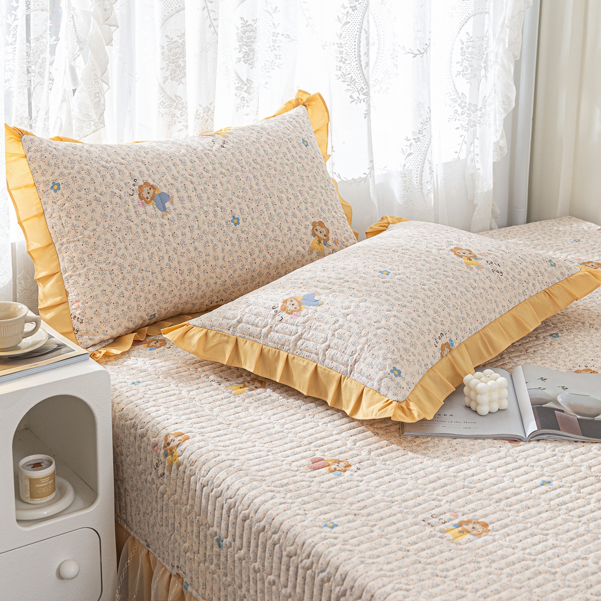 91家纺网 家纺一手货源 找家纺 美优兰 2025新款全棉防滑榻榻米炕垫纯棉床盖三件套 辛巴