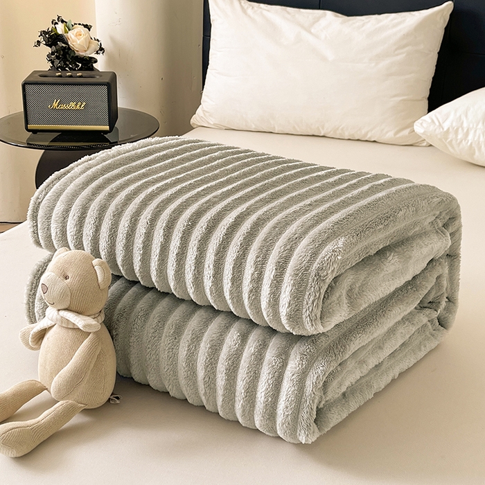 91家纺网 家纺一手货源 找家纺 湘之帛 2025新款柔软兔毛绒毛毯盖毯毯子 绅士灰