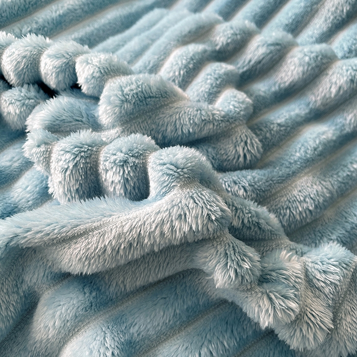 91家纺网 家纺一手货源 找家纺 湘之帛 2025新款柔软兔毛绒毛毯盖毯毯子 牛仔蓝