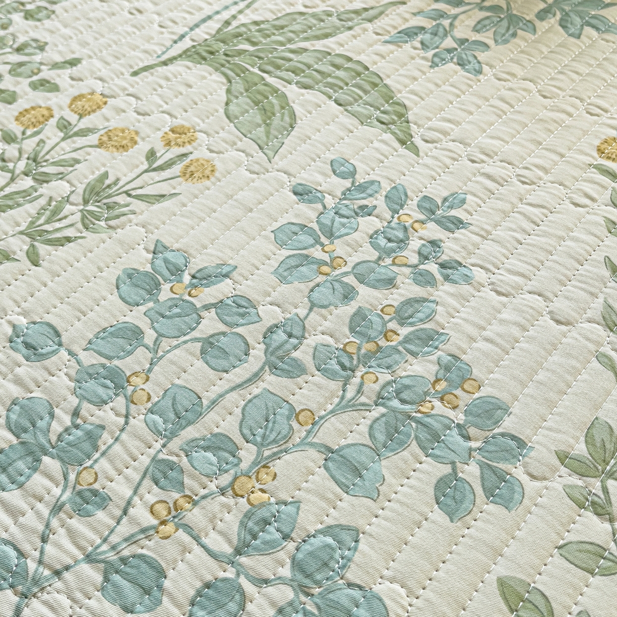 91家纺网 家纺一手货源 找家纺 （总）暖萌 2025新款A类全棉棉花床盖印花三件套