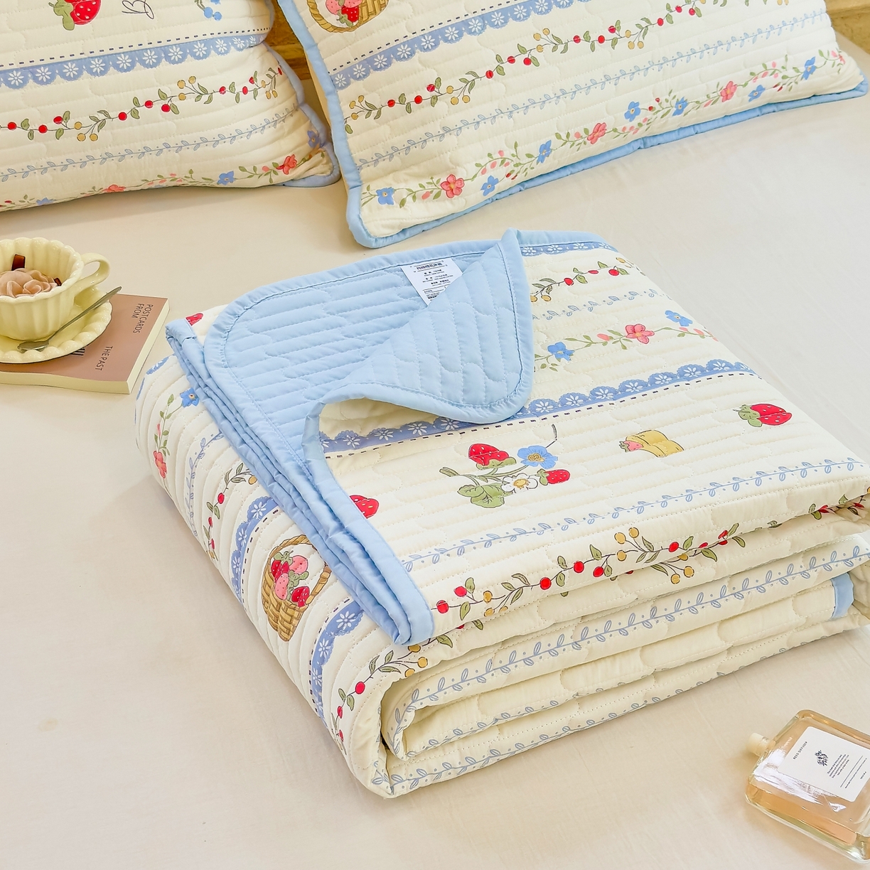 91家纺网 家纺一手货源 找家纺 （总）暖萌 2025新款A类全棉棉花床盖印花三件套