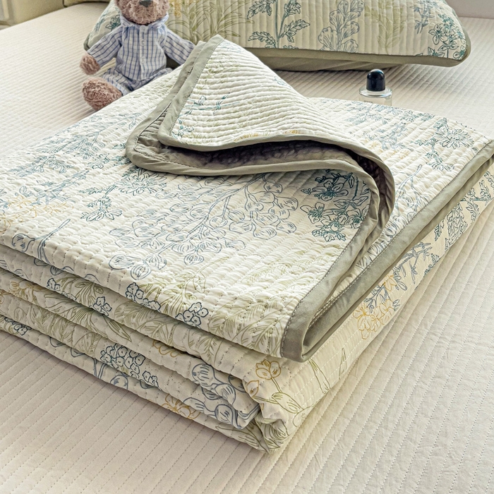 91家纺网 家纺一手货源 找家纺 （总）暖萌 2025新款A类全棉棉花床盖印花三件套