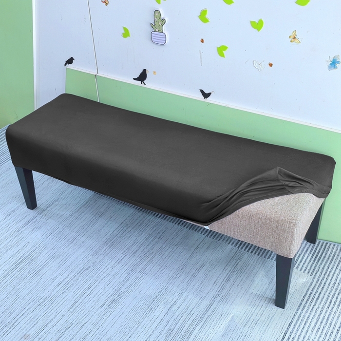 （总）壹零特色家纺 弹力简约纯色牛奶丝长型换鞋凳套  钢琴凳套 长凳套
