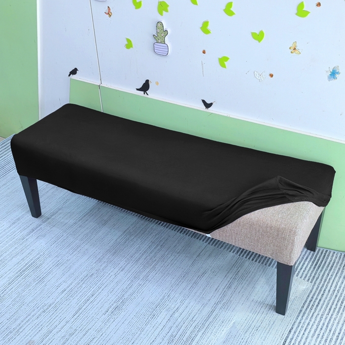 91家纺网 家纺一手货源 找家纺 （总）壹零特色家纺 弹力简约纯色牛奶丝长型换鞋凳套  钢琴凳套 长凳套