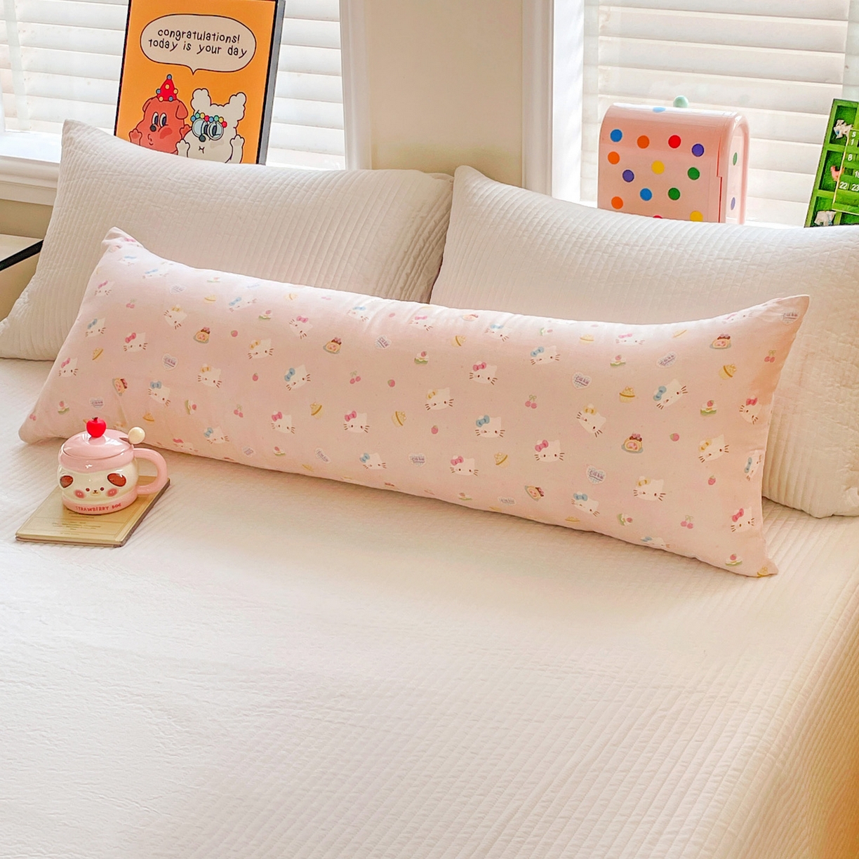 91家纺网 家纺一手货源 找家纺 （总）亦帆枕芯 2025新款双层纱全棉长条抱枕可拆洗抱腿侧睡枕夹腿学生孕妇搂抱枕长条115x40cm