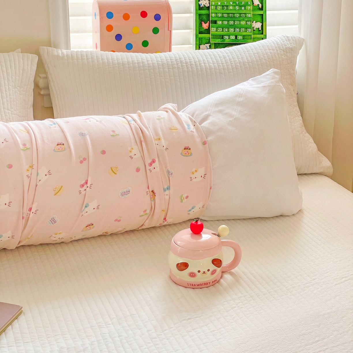 91家纺网 家纺一手货源 找家纺 亦帆枕芯 2025新款双层纱全棉长条抱枕可拆洗抱腿侧睡枕夹腿学生孕妇搂抱枕长条115x40cm 猫咪乐园-全棉双层纱长条抱枕