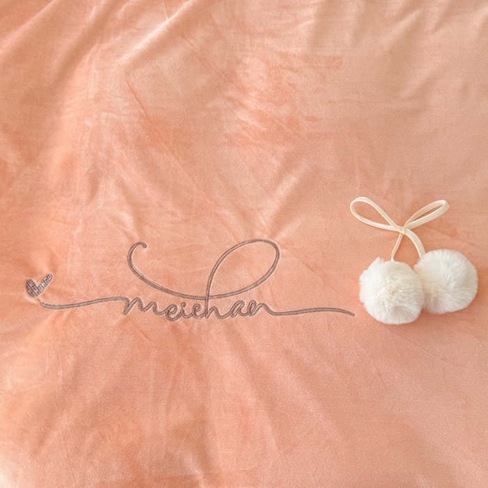 91家纺网 家纺一手货源 找家纺 恋尚羽家纺 2025新款韩版花边婴儿绒绣花大床裙四件套宝宝绒婴肤绒公主风韩式 桔色