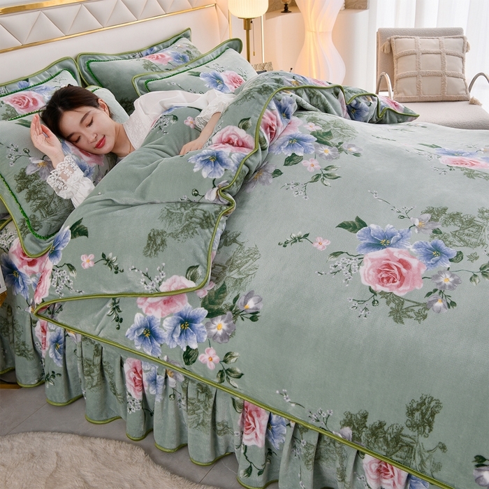 91家纺网 家纺一手货源 找家纺 （总）慕婷家纺 2025新款牛奶绒印花四件套