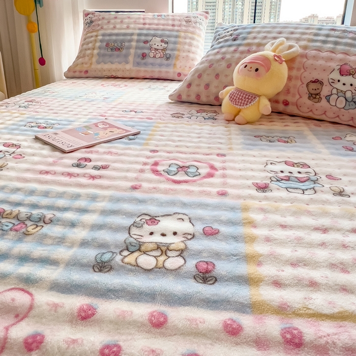 91家纺网 家纺一手货源 找家纺 （总）摩妮卡 2025新款加厚牛奶绒泡泡绒床笠三件套