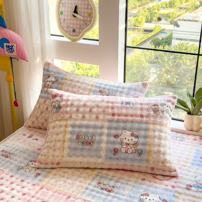 91家纺网 家纺一手货源 找家纺 （总）摩妮卡 2025新款加厚牛奶绒泡泡绒床笠三件套