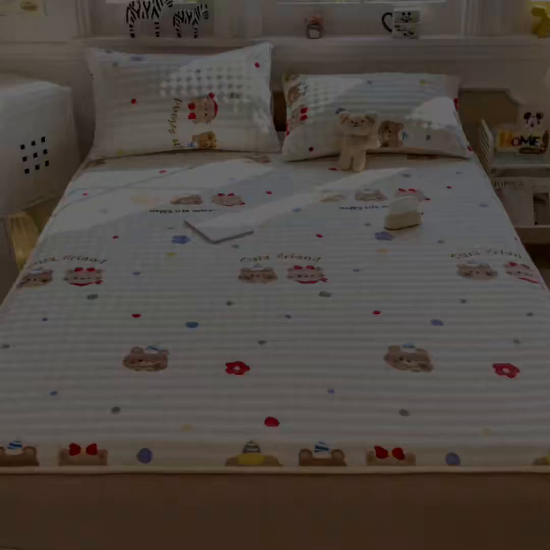 91家纺网 家纺一手货源 找家纺 摩妮卡 2025新款加厚牛奶绒泡泡绒床笠三件套 奇妙庄园