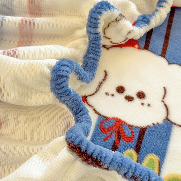 91家纺网 家纺一手货源 找家纺 摩妮卡 2025新款印花系列小清新牛奶绒印花床笠三件套 旺星人