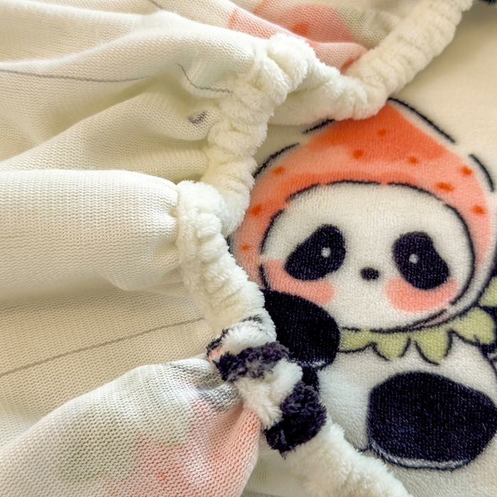 91家纺网 家纺一手货源 找家纺 摩妮卡 2025新款印花系列小清新牛奶绒印花床笠三件套 小可爱