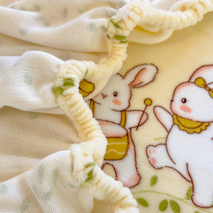 91家纺网 家纺一手货源 找家纺 摩妮卡 2025新款印花系列小清新牛奶绒印花床笠三件套 萌宠乐园