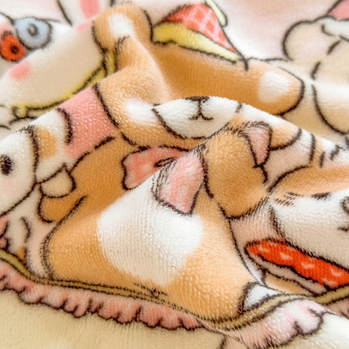 91家纺网 家纺一手货源 找家纺 摩妮卡 2025新款印花系列小清新牛奶绒印花床笠三件套 童趣乐园