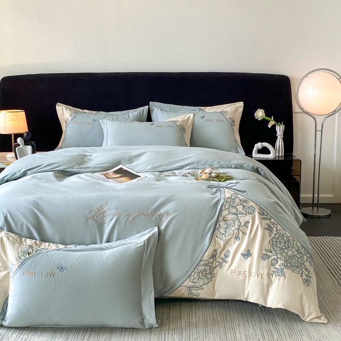 91家纺网 家纺一手货源 找家纺 （总）桃园 新款纯棉全棉长绒棉磨毛不掉毛四件套高端礼盒-罗德岛系列