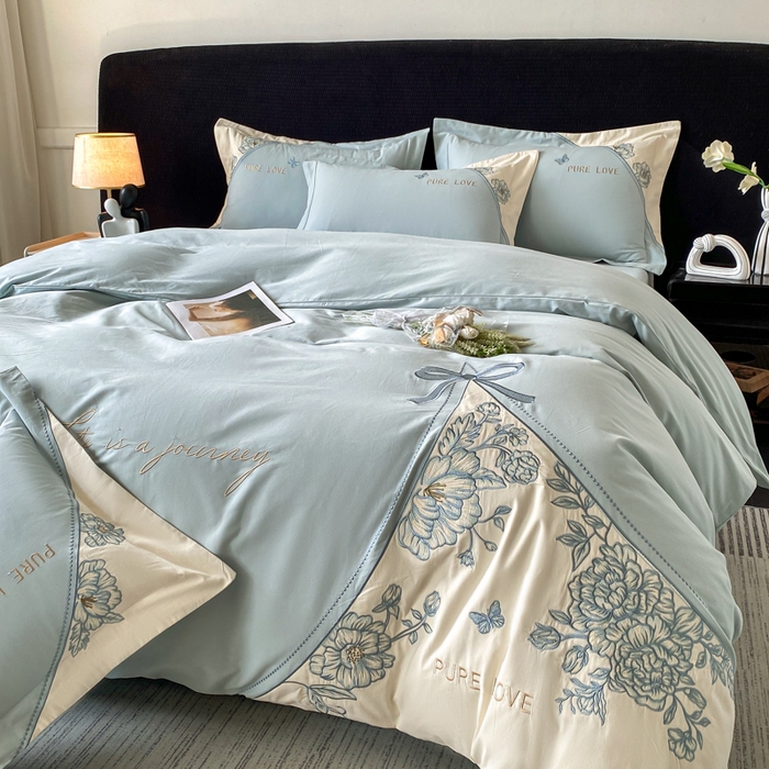 91家纺网 家纺一手货源 找家纺 （总）桃园 新款纯棉全棉长绒棉磨毛不掉毛四件套高端礼盒-罗德岛系列