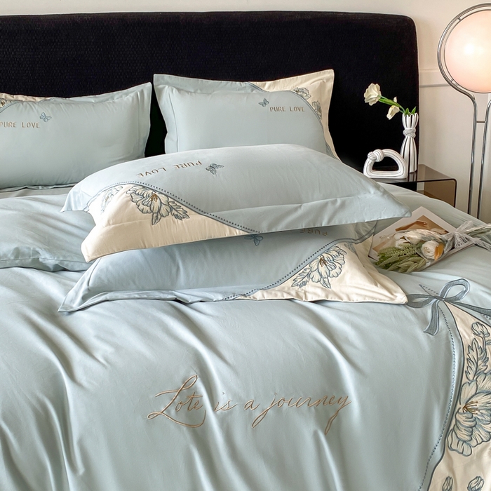 91家纺网 家纺一手货源 找家纺 （总）桃园 新款纯棉全棉长绒棉磨毛不掉毛四件套高端礼盒-罗德岛系列