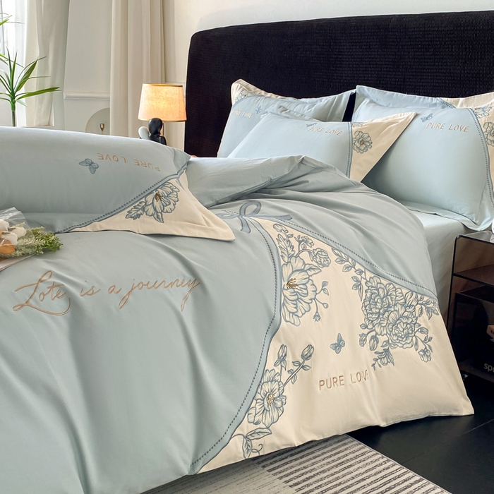 91家纺网 家纺一手货源 找家纺 （总）桃园 新款纯棉全棉长绒棉磨毛不掉毛四件套高端礼盒-罗德岛系列