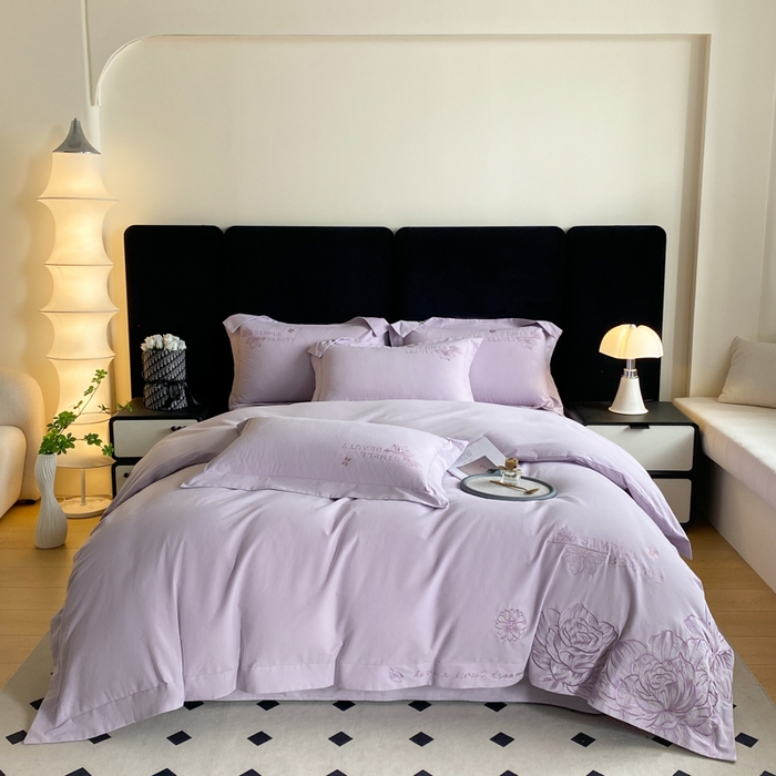 91家纺网 家纺一手货源 找家纺 （总）桃园 新款纯棉全棉长绒棉磨毛不掉毛四件套高端礼盒-赫尔系列