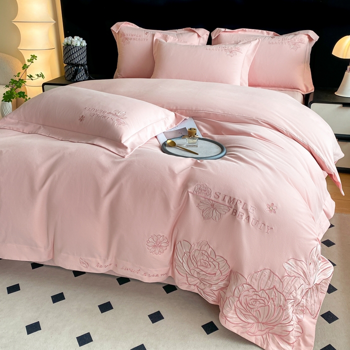 91家纺网 家纺一手货源 找家纺 （总）桃园 新款纯棉全棉长绒棉磨毛不掉毛四件套高端礼盒-赫尔系列