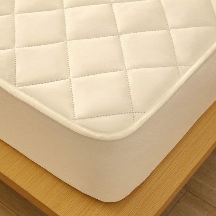 91家纺网 家纺一手货源 找家纺 锦眠床笠 2025新款亲肤夹棉床笠 白色