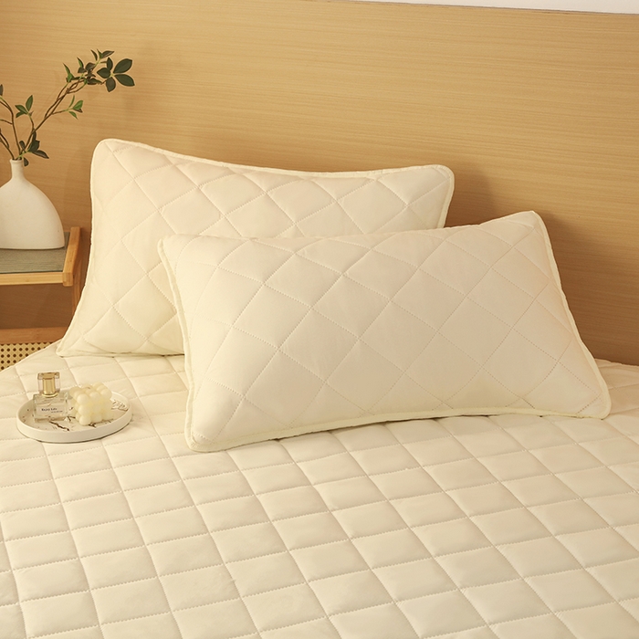 91家纺网 家纺一手货源 找家纺 锦眠床笠 2025新款亲肤夹棉床笠 白色