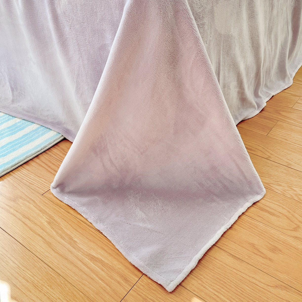 91家纺网 家纺一手货源 找家纺 桃子家居 2025新款A类韩版花边皱皱纱纯棉有氧双层纱加全消光加厚牛奶绒高品质棉加绒暖纱绒四件套 暖纱绒-美美兔