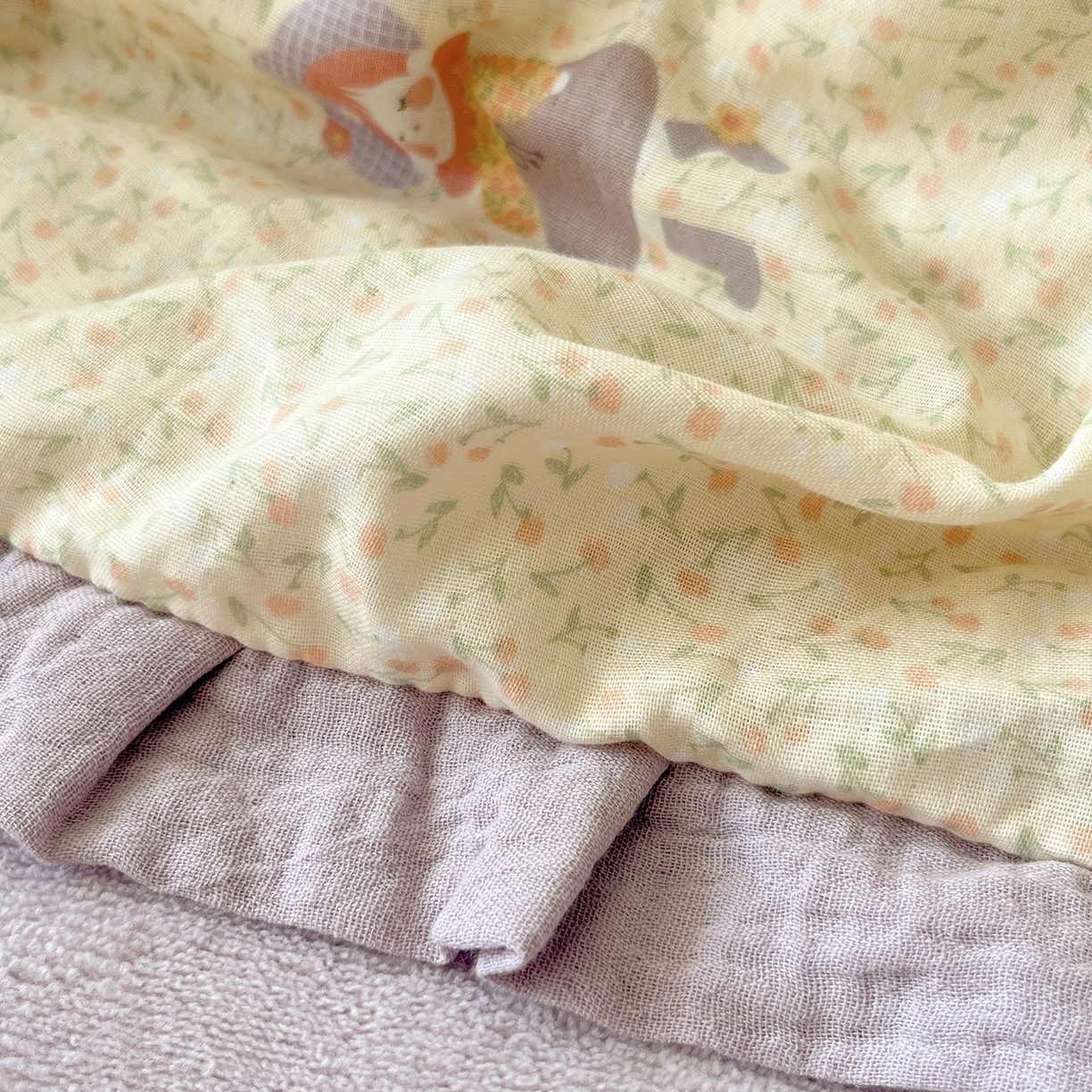 91家纺网 家纺一手货源 找家纺 桃子家居 2025新款A类韩版花边皱皱纱纯棉有氧双层纱加全消光加厚牛奶绒高品质棉加绒暖纱绒四件套 暖纱绒-蝴蝶女孩