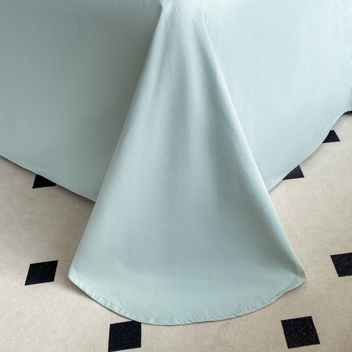 91家纺网 家纺一手货源 找家纺 桃园 新款纯棉全棉长绒棉磨毛不掉毛四件套高端礼盒-赫尔系列 飘蓝