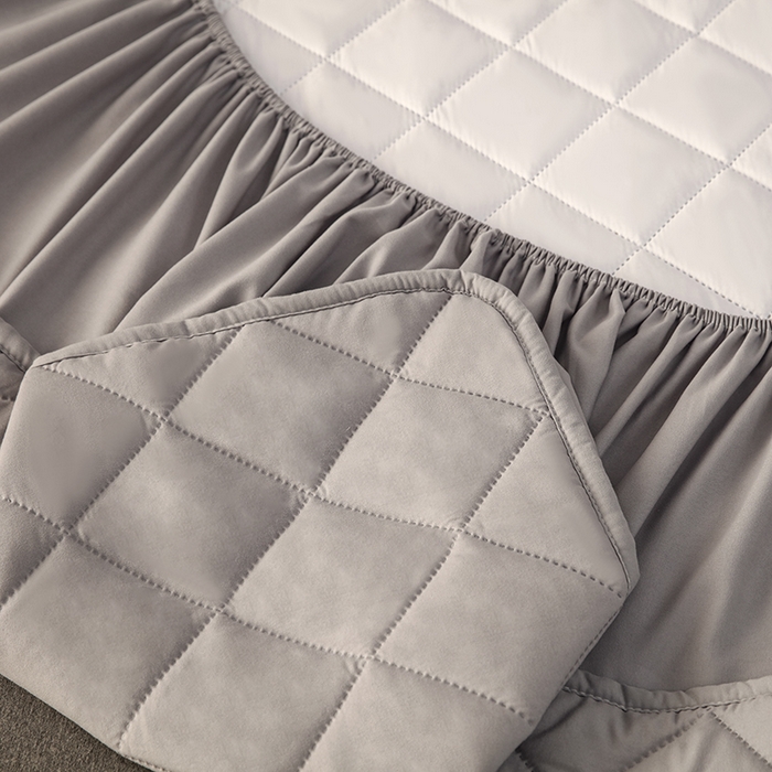 91家纺网 家纺一手货源 找家纺 锦眠床笠 2025新款亲肤夹棉床笠 灰色