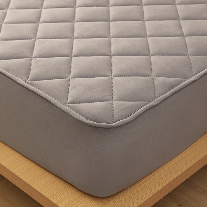 91家纺网 家纺一手货源 找家纺 锦眠床笠 2025新款亲肤夹棉床笠 灰色