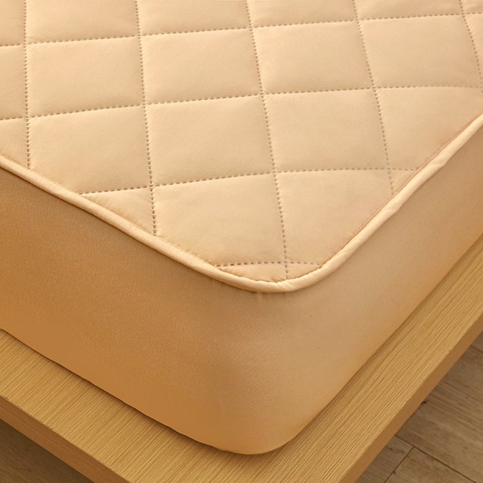 91家纺网 家纺一手货源 找家纺 锦眠床笠 2025新款亲肤夹棉床笠 卡其色