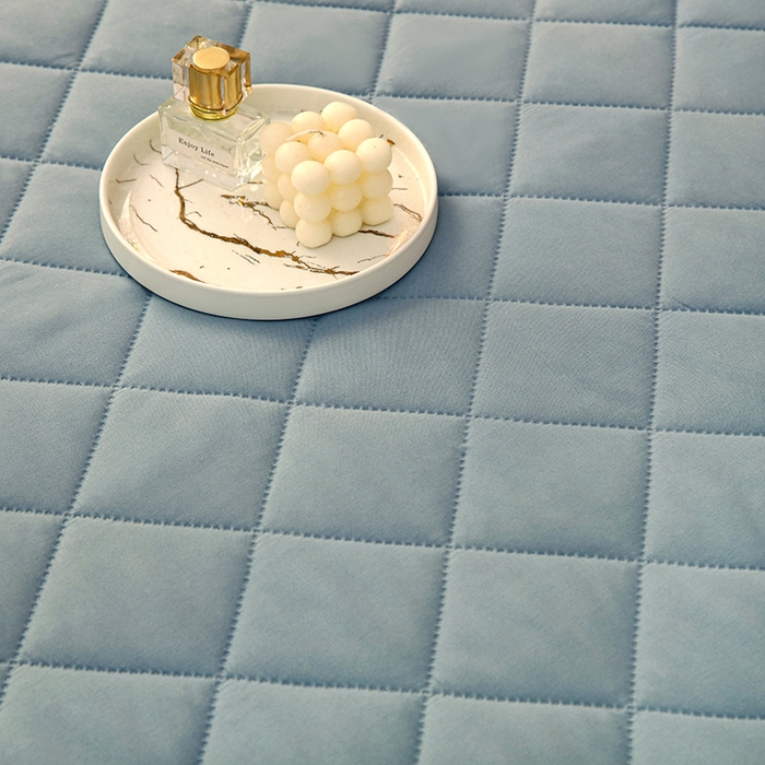 91家纺网 家纺一手货源 找家纺 锦眠床笠 2025新款亲肤夹棉床笠 蓝色