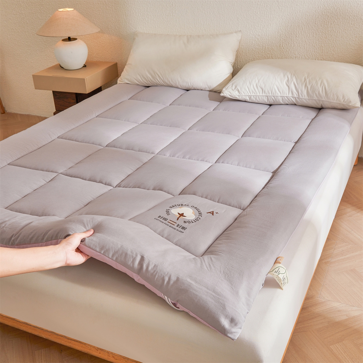 91家纺网 家纺一手货源 找家纺 （总）魅图家纺 2025新款A类云朵棉双拼棉花软床垫