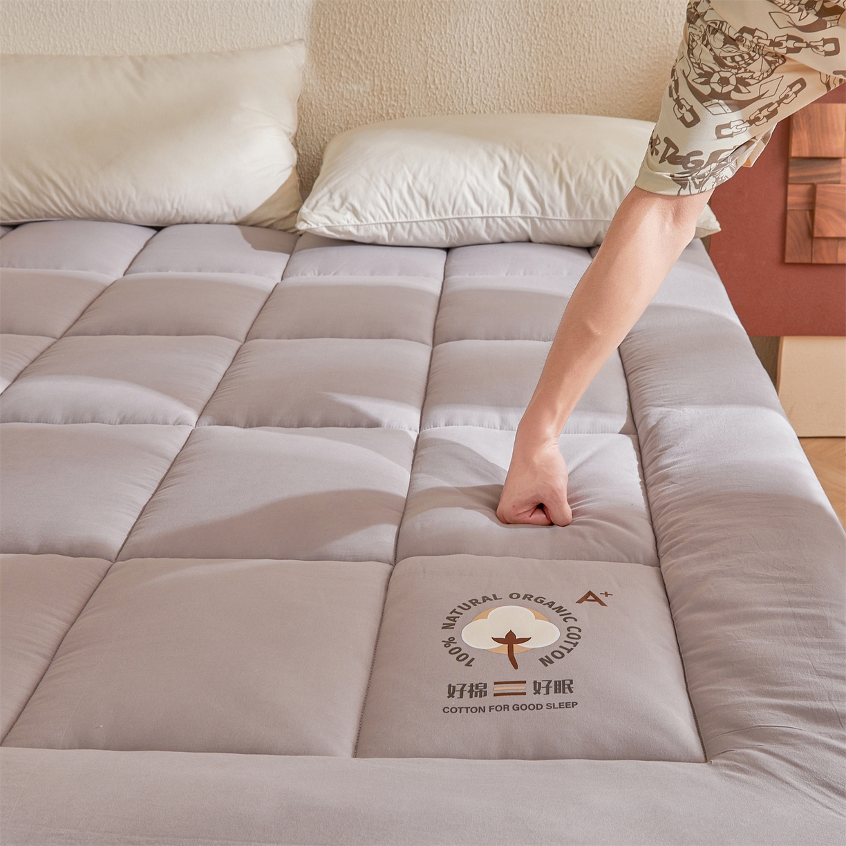 91家纺网 家纺一手货源 找家纺 （总）魅图家纺 2025新款A类云朵棉双拼棉花软床垫