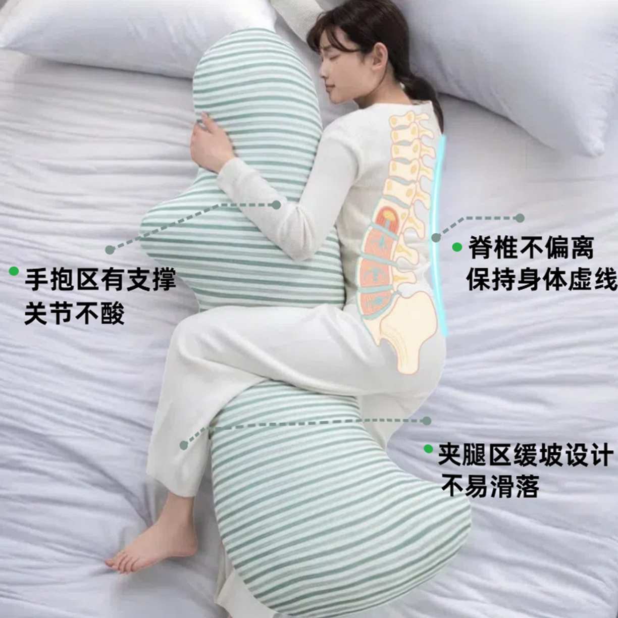 91家纺网 家纺一手货源 找家纺 （总）眠小二靠枕靠垫 2025新款人体学侧睡枕抱枕枕芯