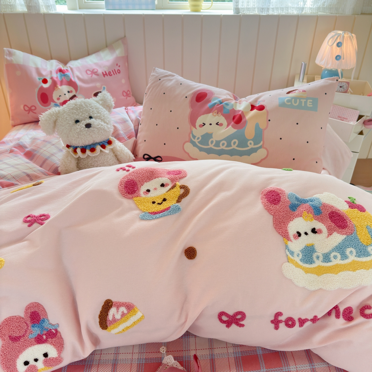 91家纺网 家纺一手货源 找家纺 优彩 2025新款13372碎花系列全棉四件套 甜心樱桃