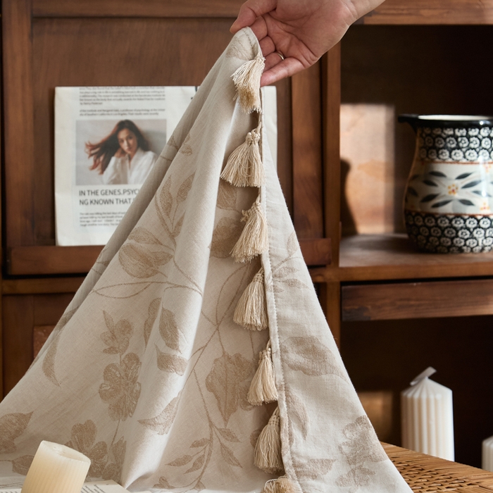 91家纺网 家纺一手货源 找家纺 （总）大彩家居 2025新款棉麻提花流苏毯子毛毯盖毯午睡毯空调毯休闲毯