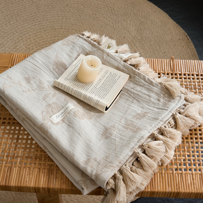 91家纺网 家纺一手货源 找家纺 （总）大彩家居 2025新款棉麻提花流苏毯子毛毯盖毯午睡毯空调毯休闲毯