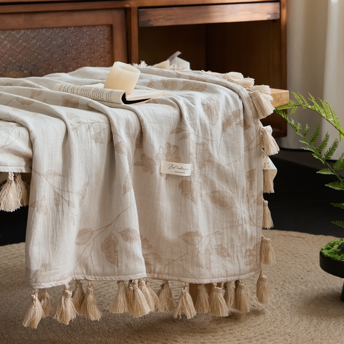 91家纺网 家纺一手货源 找家纺 （总）大彩家居 2025新款棉麻提花流苏毯子毛毯盖毯午睡毯空调毯休闲毯