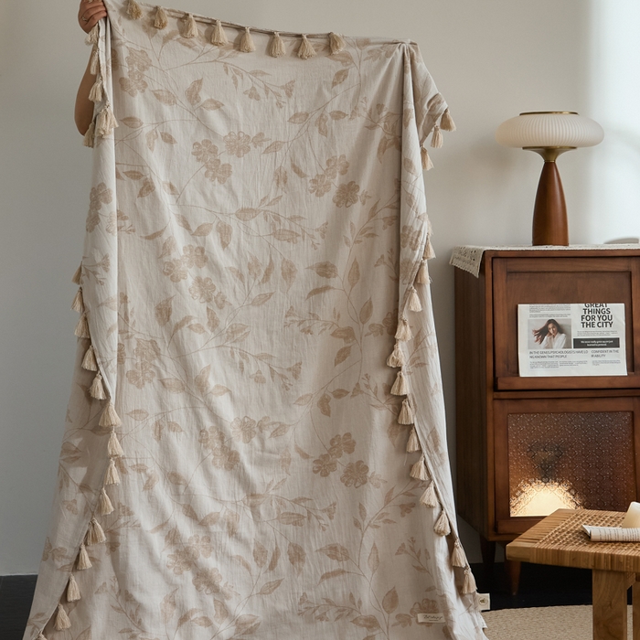 91家纺网 家纺一手货源 找家纺 （总）大彩家居 2025新款棉麻提花流苏毯子毛毯盖毯午睡毯空调毯休闲毯