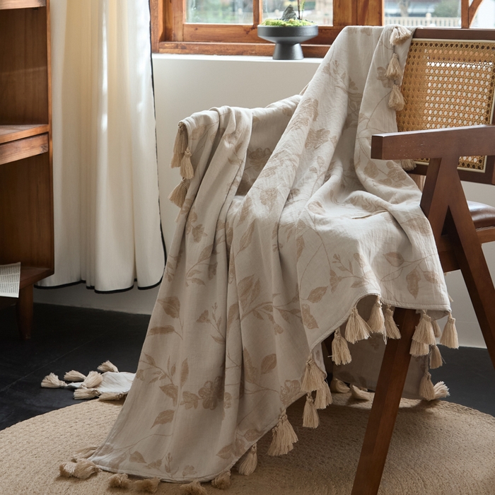 91家纺网 家纺一手货源 找家纺 （总）大彩家居 2025新款棉麻提花流苏毯子毛毯盖毯午睡毯空调毯休闲毯