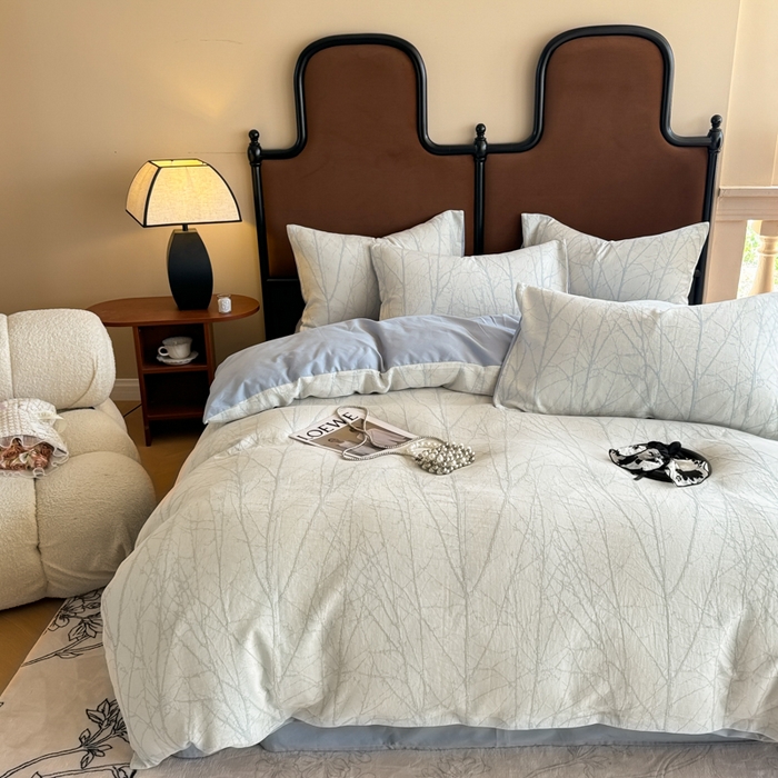 91家纺网 家纺一手货源 找家纺 眠博士 2025新款60s长绒棉纯棉提花磨毛四件套提花磨毛-飒姿兰