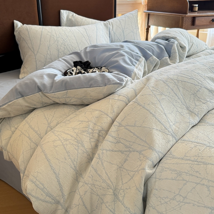 91家纺网 家纺一手货源 找家纺 眠博士 2025新款60s长绒棉纯棉提花磨毛四件套提花磨毛-飒姿兰